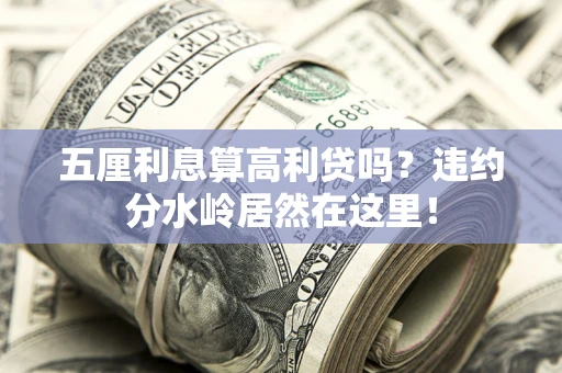 济南五厘利息算高利贷吗？违约分水岭居然在这里！