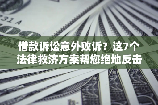 济南借款诉讼意外败诉？这7个法律救济方案帮您绝地反击！